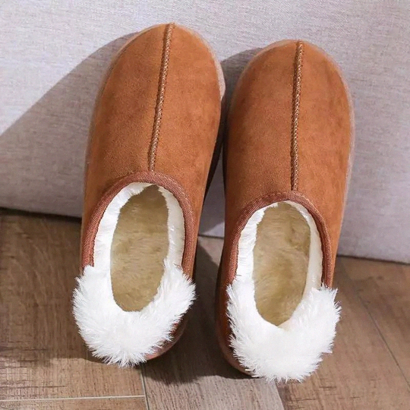 

Snow Suede Ankle Boots Women Flats Winter Warm Winter Short Boots New Fashion Suede Snow Women Shoes Fur Plush Loafers #A83M