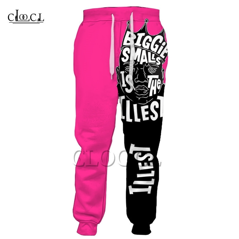 

Rapper Biggie Smalls Trousers 3d Print Rose Red Fashion Drawstring Pants Hip Hop Streetwear Women Men Sweatpants Casual Clothing Y201123, Black