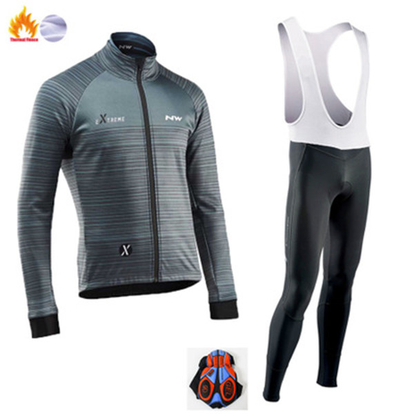 

Cycling Jersey Sets Pro Team Bike Long-sleeved Shirt Set Suspenders Trousers Bicycle Clothing Winter, As pic