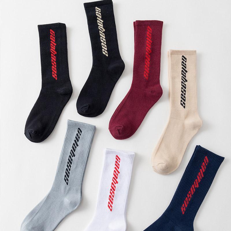 

Epous Fashion Men Cotton Socks Women Streetwear West Ins Crew Socks Hip Hop Letter Calabasas Letter Skateboard Sock1, Black