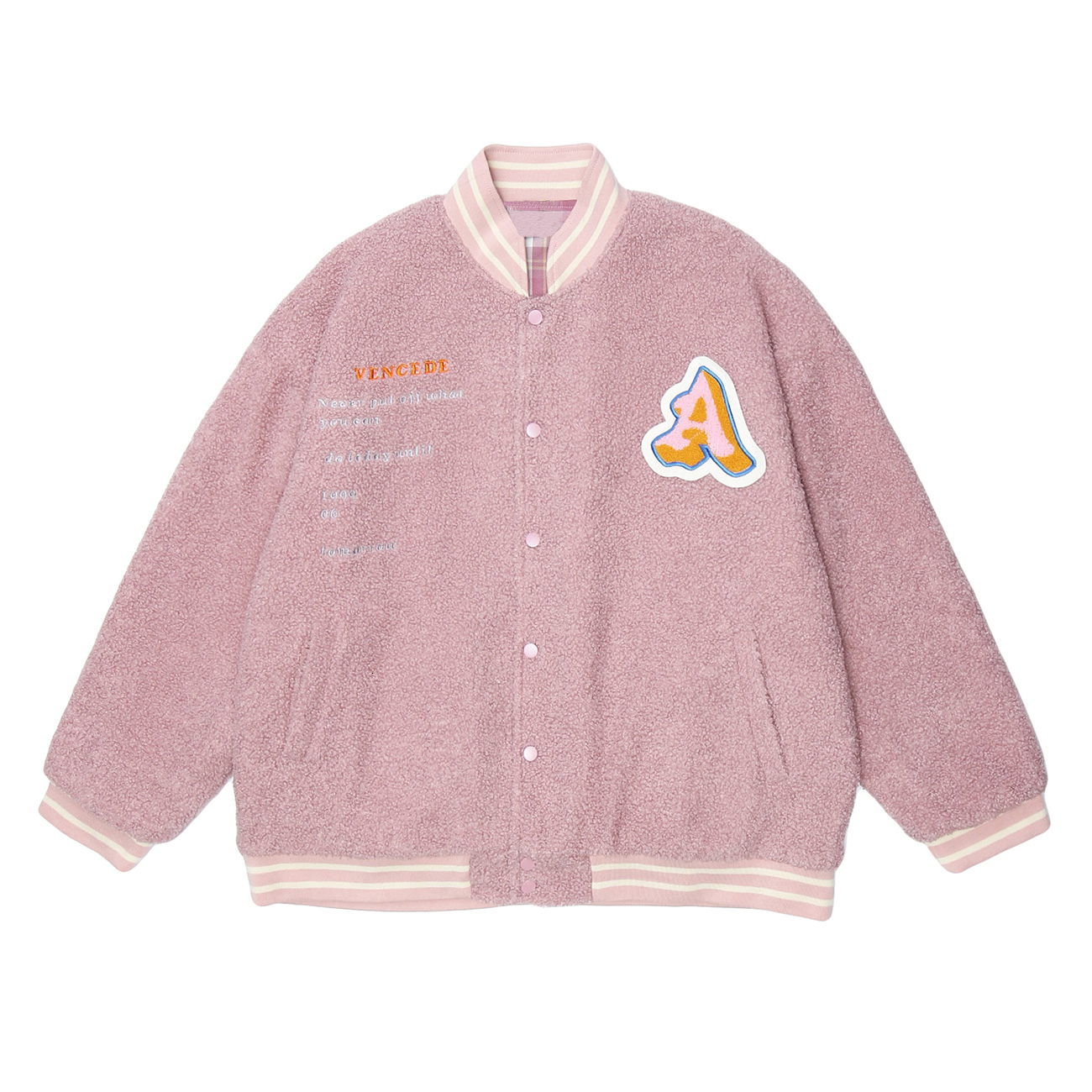 

New 2021 Hip Hop Lambswool Reversible Baseball Coats Harajuku Graffiti Streetwear Patchwork Bomber Jackets Outwear Unisex Oversized Fmai, Blue