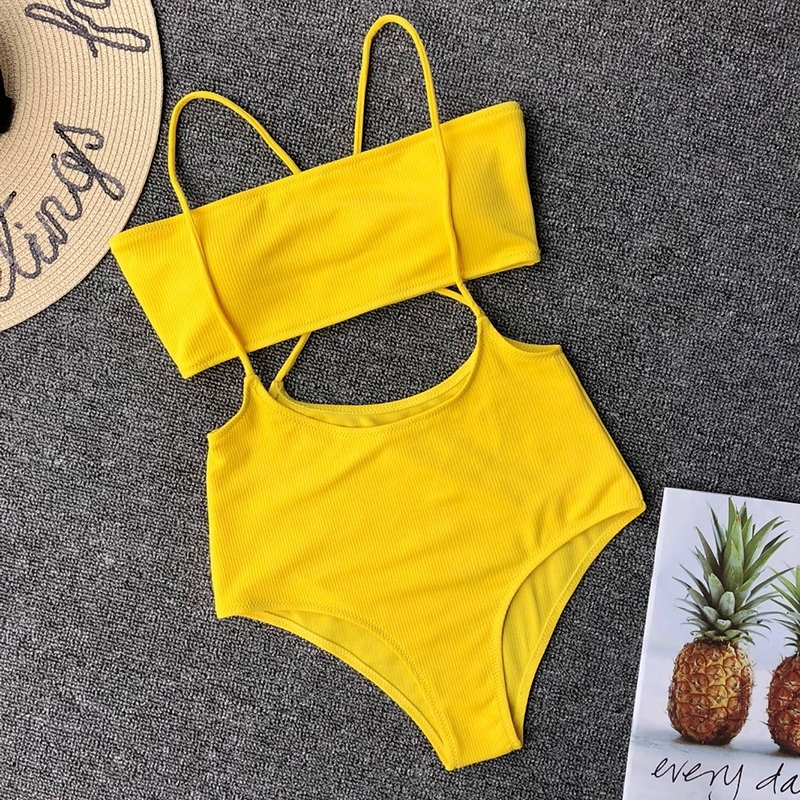 

bikini high waist swimsuit women's beach May Bathing Suit women Swimwear Brazil Bikini strapless Monokini biquinis feminino Y200319, 1st