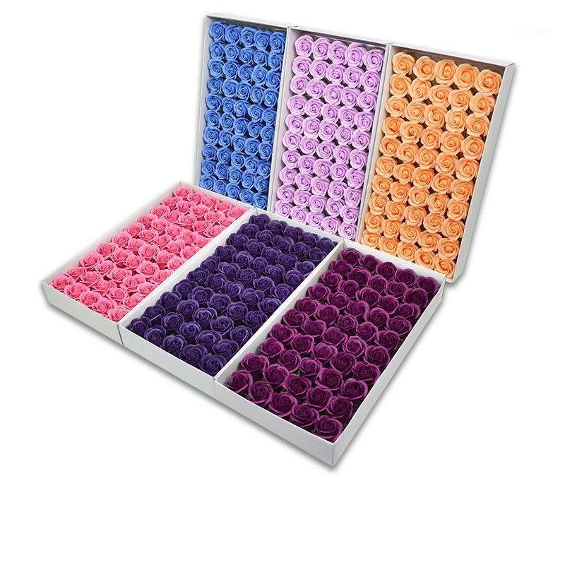 

50PCS Korean Three-layer Rose Soap Flower Head Artificial Flower Soap Bouquet Making Gift Box Souvenir Decoration1, Red
