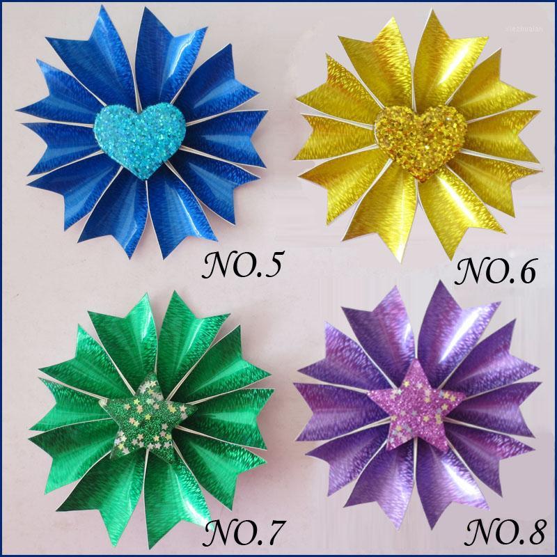 

50 Girl Latest Fashion 3.5" Fairy Hair Bow Clip Heart Pentag Baby Spangle Flash1, As pic