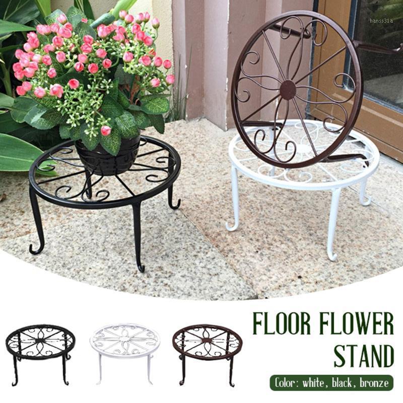 

Wrought Iron Potted Stander Flower Pot Rack Stand Basion Display Shelf Garden Plant Flower Holder Balcony Round Home Decor Rack1