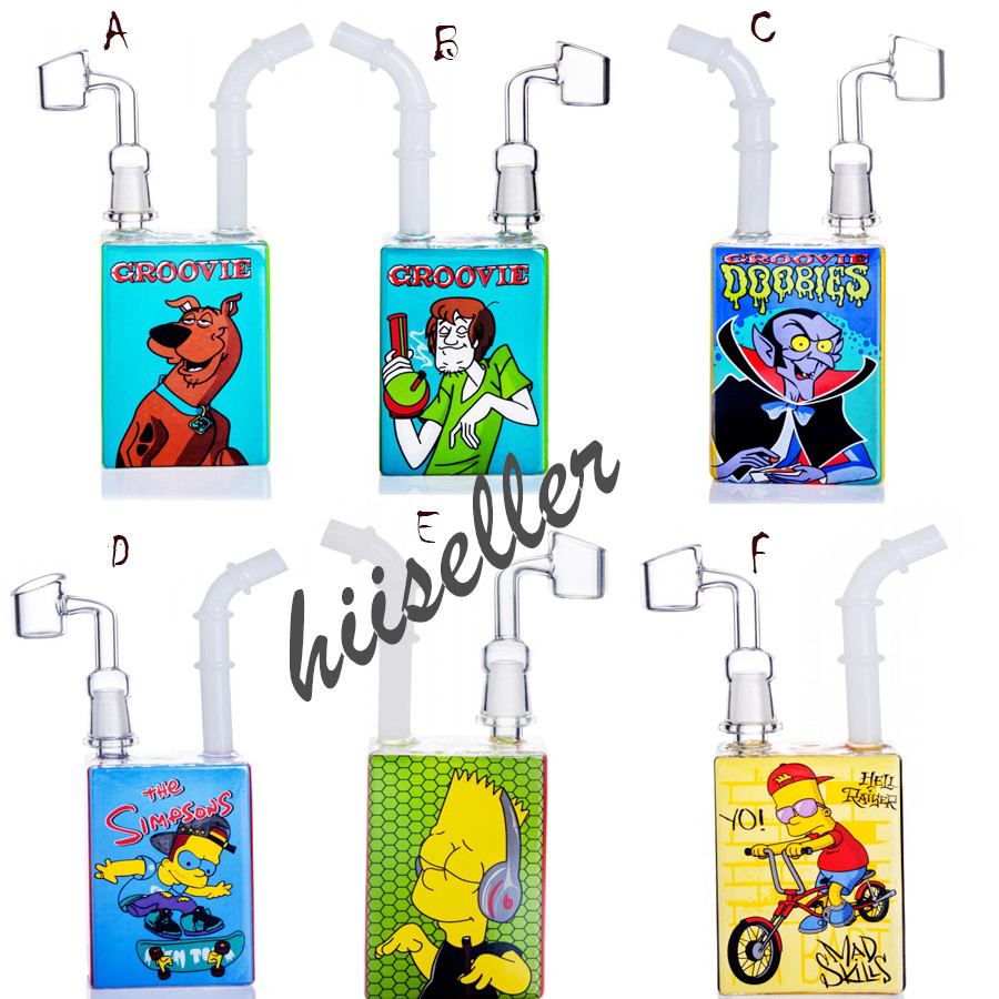 

Small Bong Mini Oil Rigs Bubbler beaker thick glass Water Bongs Smoking Accessories 14mm banger Nail unique Juice Box Oil Bong