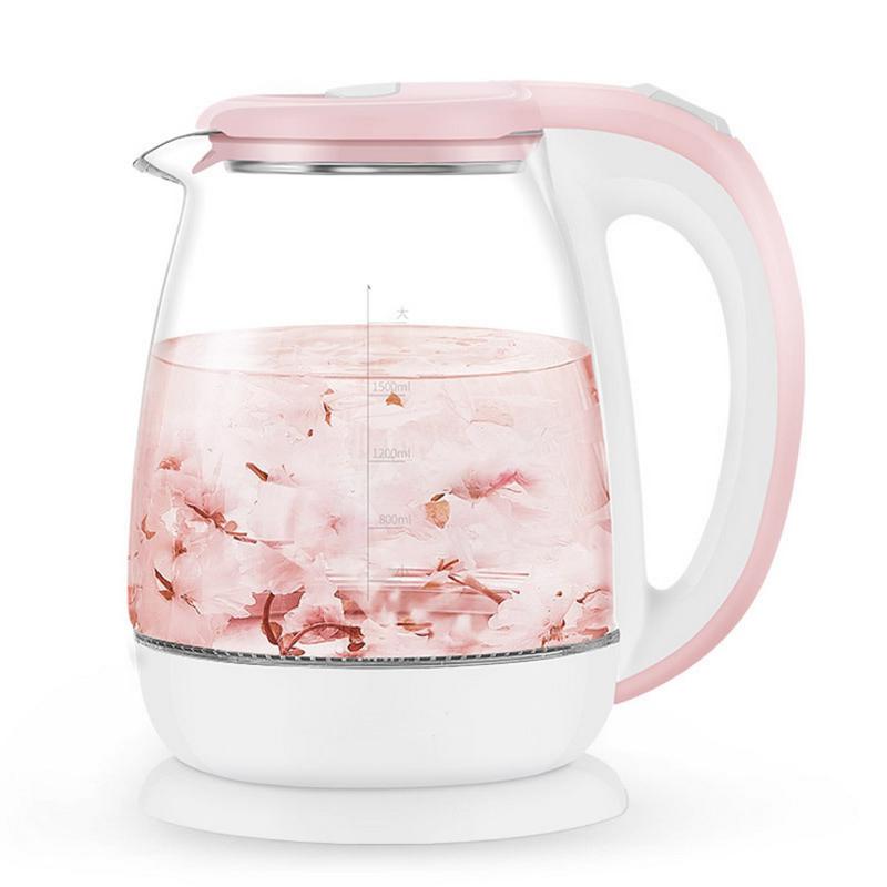 

Pink 1.8L Glass Automatic Electric Water Kettle 1500W Water Heater Hot Boiling Pot Kitchen Appliance Temperature Control