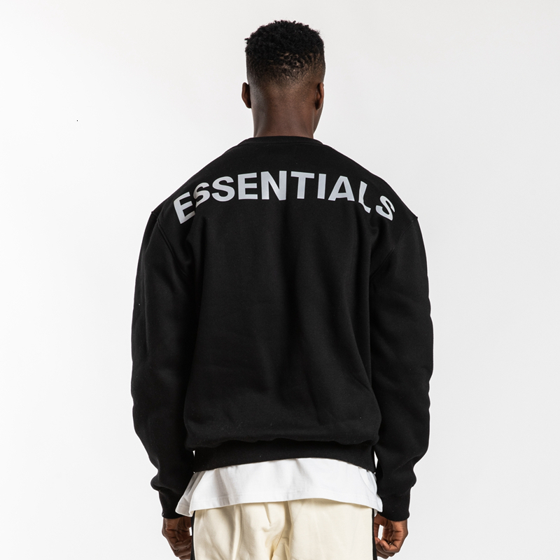 

2021 New Upper Loose Sweater Embroidered From Neck the Reflexive Letter Crew 2ZJG, Black