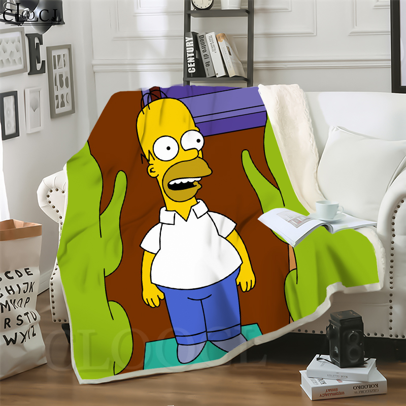 

CLOOCL New Anime The Simpsons 3D Print Casual Style Air Conditioning Blanket Sofa Teens Bedding Throw Blankets Plush Quilt