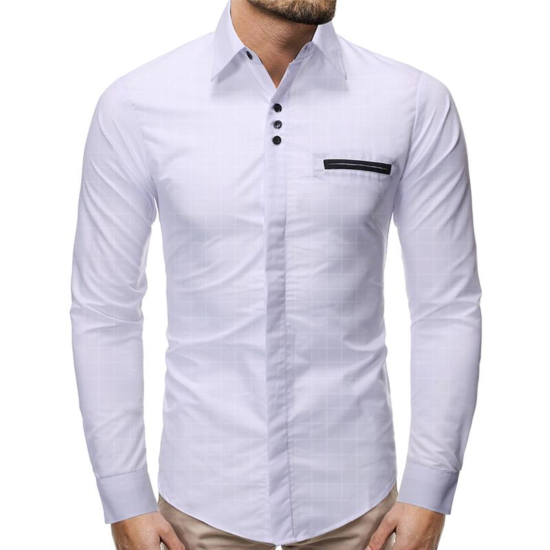 

Autumn New White Men Plaid Shirt Size -3XL, Fashion Casual Camisa, Blue Black Male Top