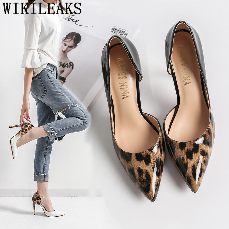 

Black Pumps Leopard Shoes Women Women Dress Shoes Sexy High Heels Wedding White High Heels Stiletto Fetish Buty1, 10 cm heels