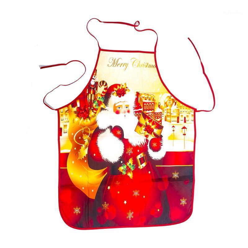 

1PC Red Christmas Aprons Adult Santa Claus Aprons Women Men Dinner Party Decor Home Kitchen Cooking Baking Cleaning Apron QA 2671