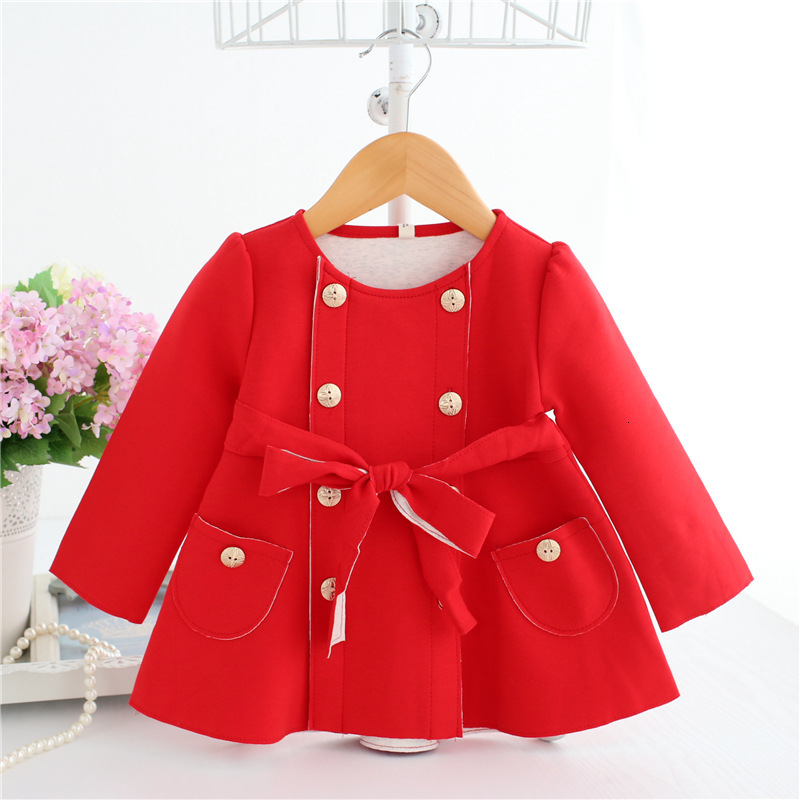 

2021 New England Style Children's Jacket Outwear Casual Coats Girls Jackets 0-2y Baby Kids Trench Christmas Clothes Red N23j