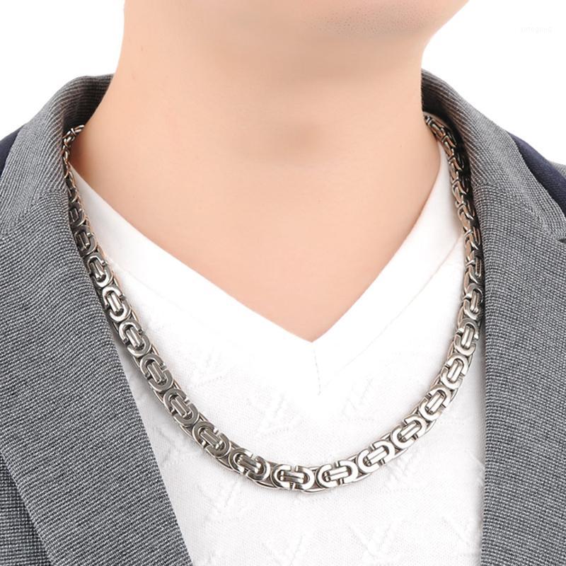 

Chains Tisnium 8mm Men Necklace Stainless Steel Cuban Link Hip-hop Choker Brake Gold Flat Rock Male Accessories Gift1