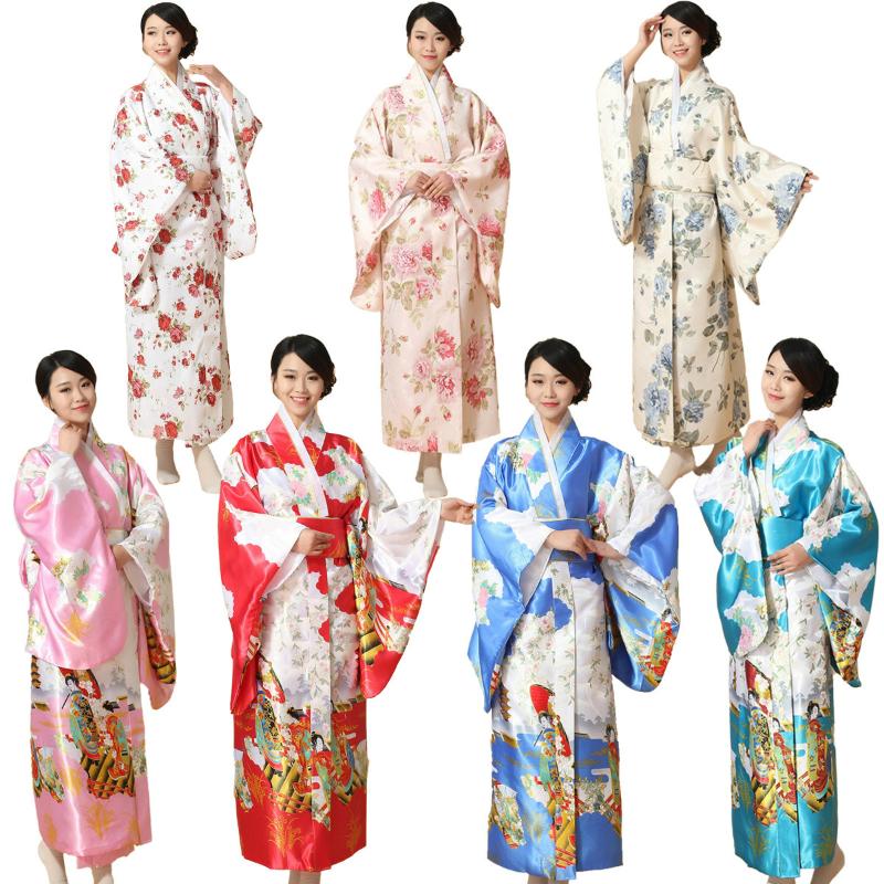 

Women Japanese Traditional Costume Long Sleeve Bathrobe Female Japanese Kimono Adult National Costume Yukata Party Cosplay 18
