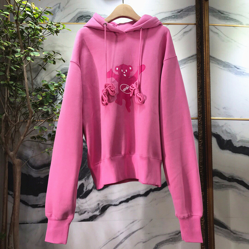 

2021 New Fw Bear Print We11done Hoodies Men Women Welldone Hoodie Hooded Clothing Streetwear Harajuku Bax1