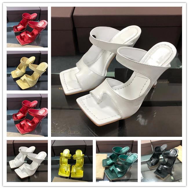 

2020 New Luxury Designer women's slippers high heel sandals Luxury lady Wedding high heels size 35-42With box, Black