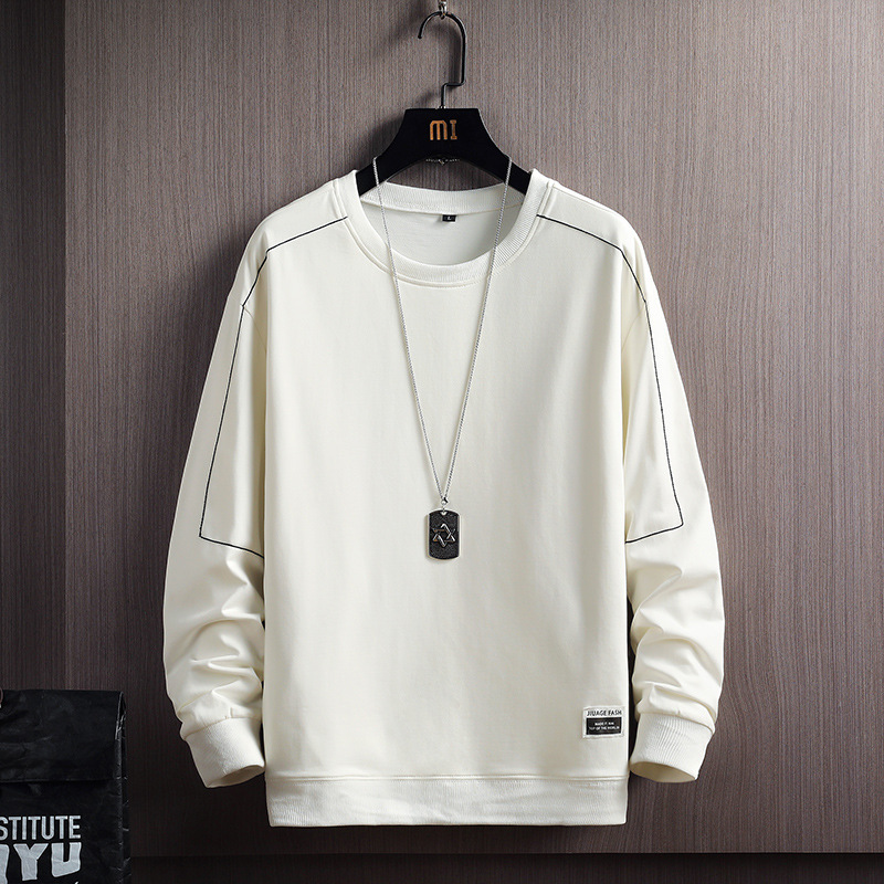 

Men Casual Hoodies Solid O-Neck Sweatshirt Men' Fleece Pullover Sweatshirts Autumn New Hip Hop Streetwear Clothing, Jag1607 white