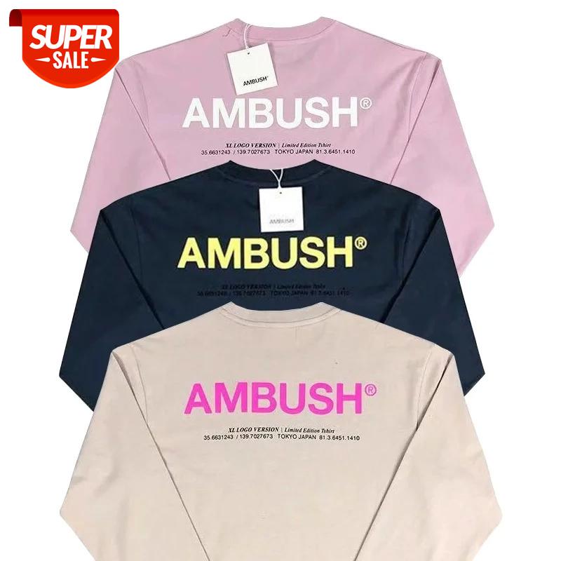 

AMBUSH Long Sleeve T-shirt Men Women High Quality Artistic Font Print T Shirt AMBUSH Letter Printing T-shirts #lV4u, White;black
