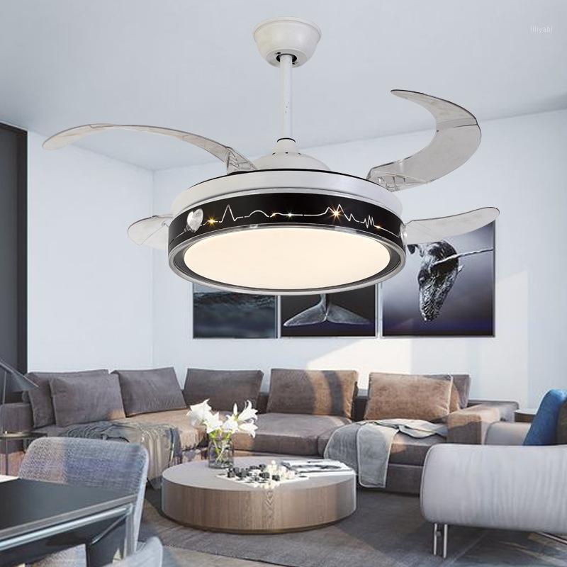 

Ultra thin invisible fan lamp ceiling fan light big wind simple modern family living room dining room bedroom electric lamp1