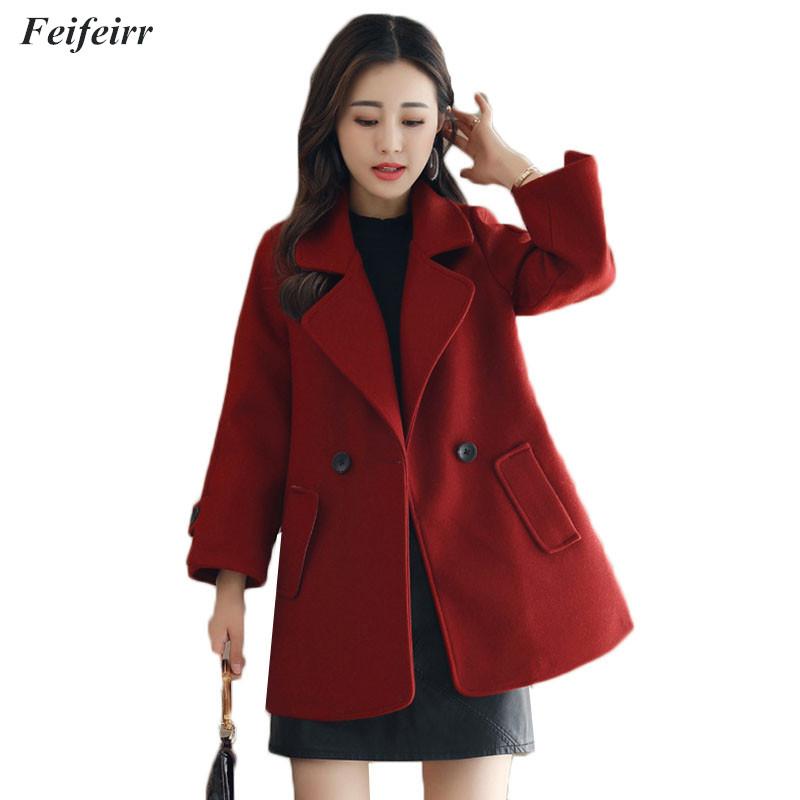 

Autumn Winter 2020 Slim Korean version of the temperament casual trend elegant Female woolen Jacket Fashion loose jacket, Pink