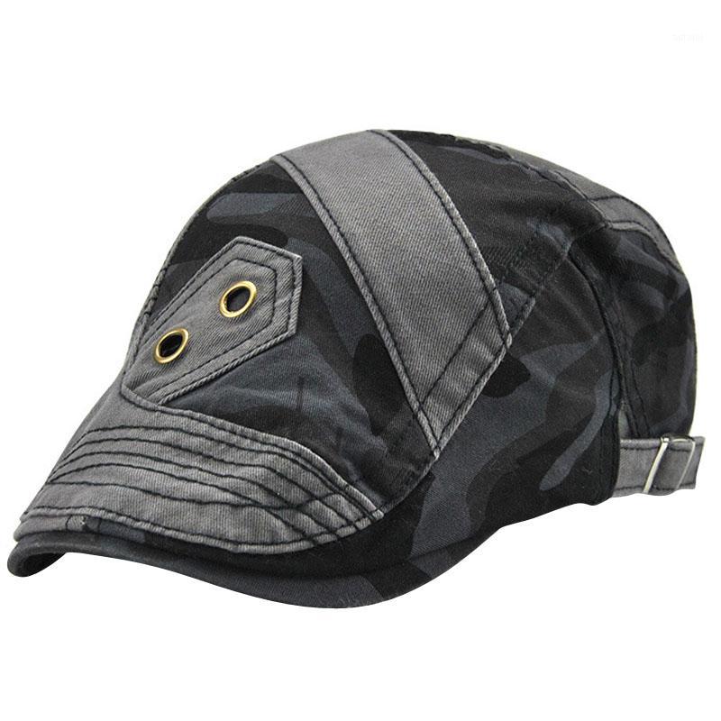 

Women Men Cotton Berets Newsboy Caps Sun Hat Camouflage Flat Cap Beret Outdoor Women's Hats Adjustable1, Dark grey