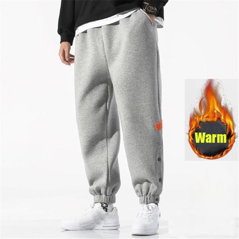 

Men's Pants Winter Sweatpants Men Casual Warm Outdoor Plus Velvet Loose Trousers Comfort Jogger Sports Pantalones Deportivos2022, Black