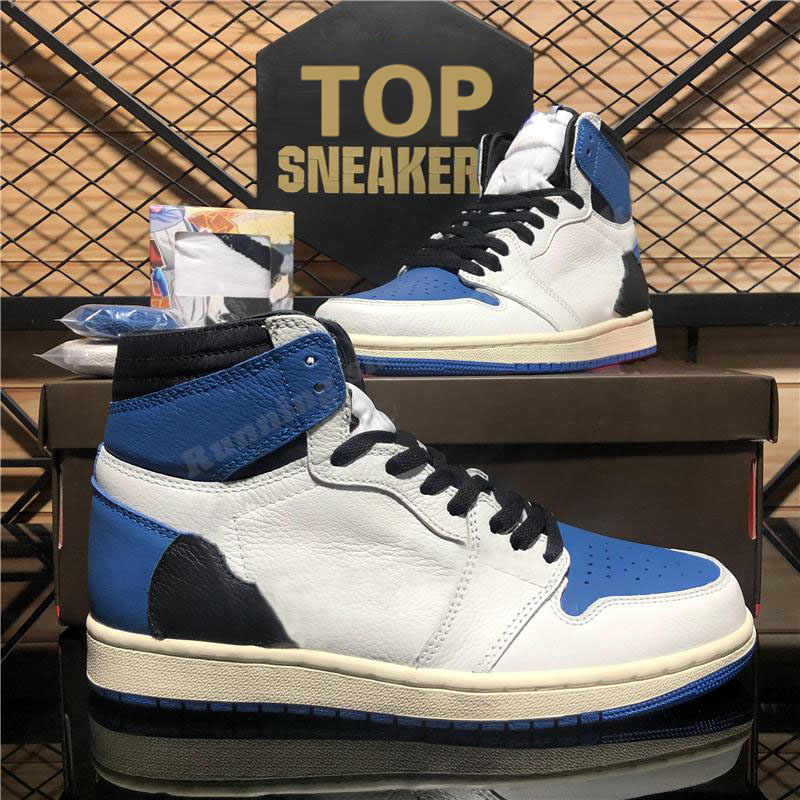 

men basketball shoes 1s top quality Material suede university bule Dark Mocha Cactus Jack Hyper Royal panda jumpman 1 women mens sports snea, Color 27