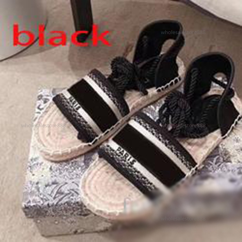 

2021 progettista platform casual Sandals summer fashion Alphabet fisherman shoes lusso woman shoe Hemp rope grass woven Baotou sandals size, Black;red
