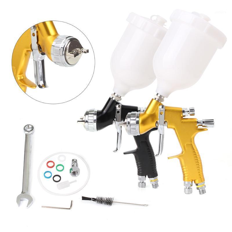 

For Car Refinishing Air Gravity Spray Gun Pro Pneumatic Paint Gun 600ml Cup Black1