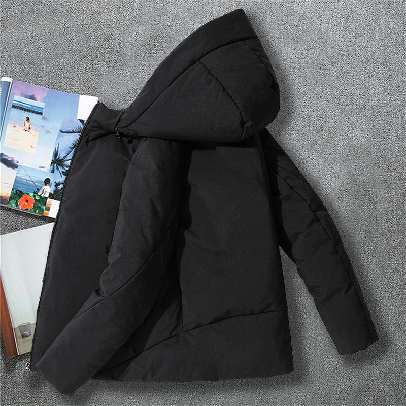

Winter Men 2020 New Thick Warm Coat 80% White Duck Down jackets Slim Hooded waterproof Parka Solid Color Outwear coat for Man, Black