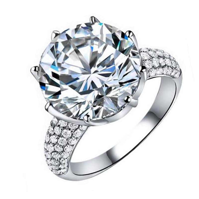 

Visisap White Gold Color ring 8 Crown cubic zirconia Wedding Rings For Women Luxury size 5-11 fashion jewelry VSR064