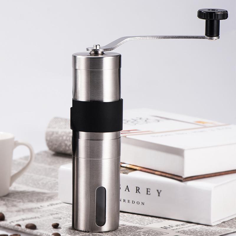 

New Coffee Grinder Mini Stainless Steel Silver Hand Manual Handmade Coffee Bean Grinding Grinders Mill Kitchen Tool Grinders1