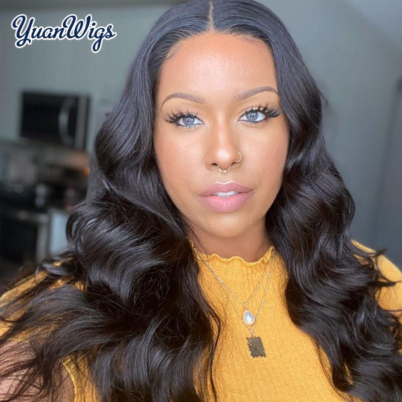 

Body Wave Lace Front Wigs Human Hair Pre Plucked Wavy Lace Closure Wig For Women Peruvian Frontal Wigs Wiith Baby Hair, Natural color