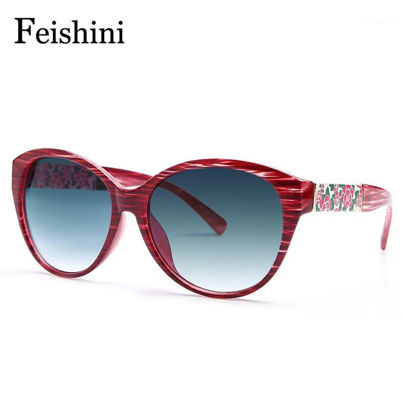 

FEISHINI HOT Fashion Prevent UV lentes de sol mujer Sexy Superstar Retro Vintage Cat eye Sunglasses Women Brand Designer 20201