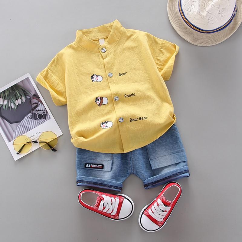 

Summer Baby Boys Clothes Short Sleeve Cartoon Print T-shirt Tops+Shorts Costume Set Kids Clothes 2pcs1