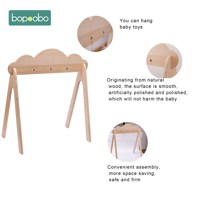

Bopoobo Classic Wooden Baby Gym Cloud Activity Gym Toy Accessories Montessori Rattles Newborn Toy Nursery Teether Shelf Portico 201017