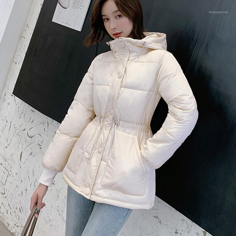 

2020 New autumn Winter Drawstring Short Down cotton short Jacket Women Korean Hooded Down Cotton Jacket cc13421, Photo color