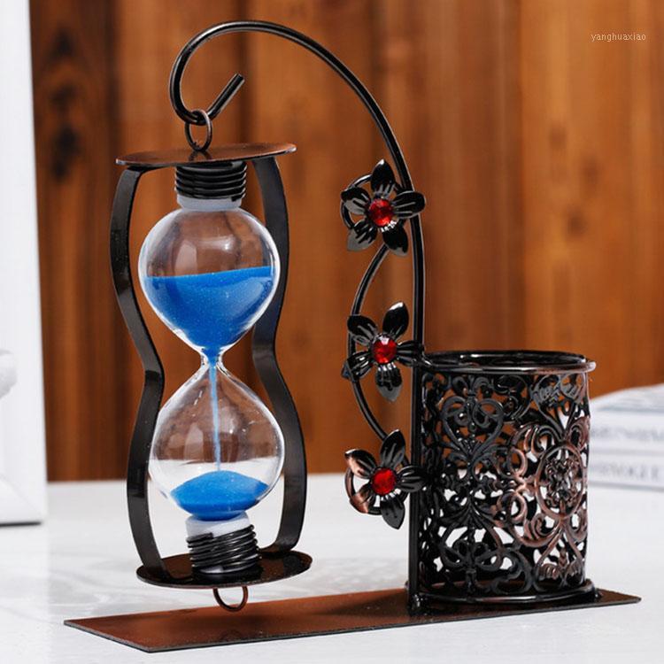 

Other Clocks & Accessories Home Decor Sand Clock Hourglass Timer Sandglass With Pen Storage Holder Crafts Birthday Gifts Reloj De Arena Time