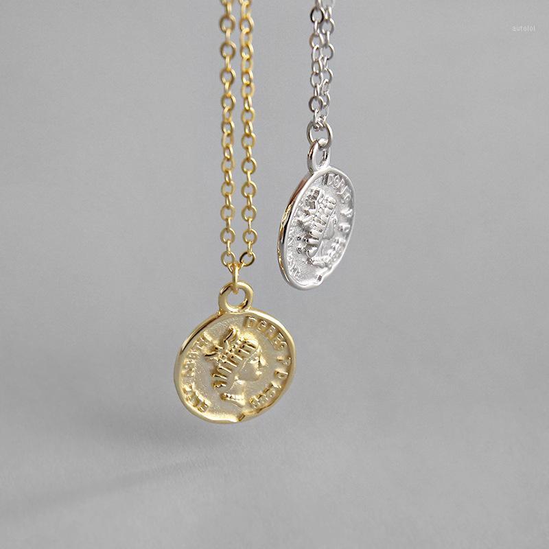 

Elizabeth Figure Rounds Coin Necklace Vintage 925 Sterling Silver Pendant Necklace Women Boho Vintage Jewelry Mothers Day Gift1