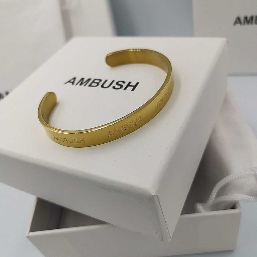 

2021 New 24k Gold 925 Sier Ambush Titanium Steel Cuff Track Men Women Jewelry Simple Lettering Accessories Designer Bracelet Gsj2