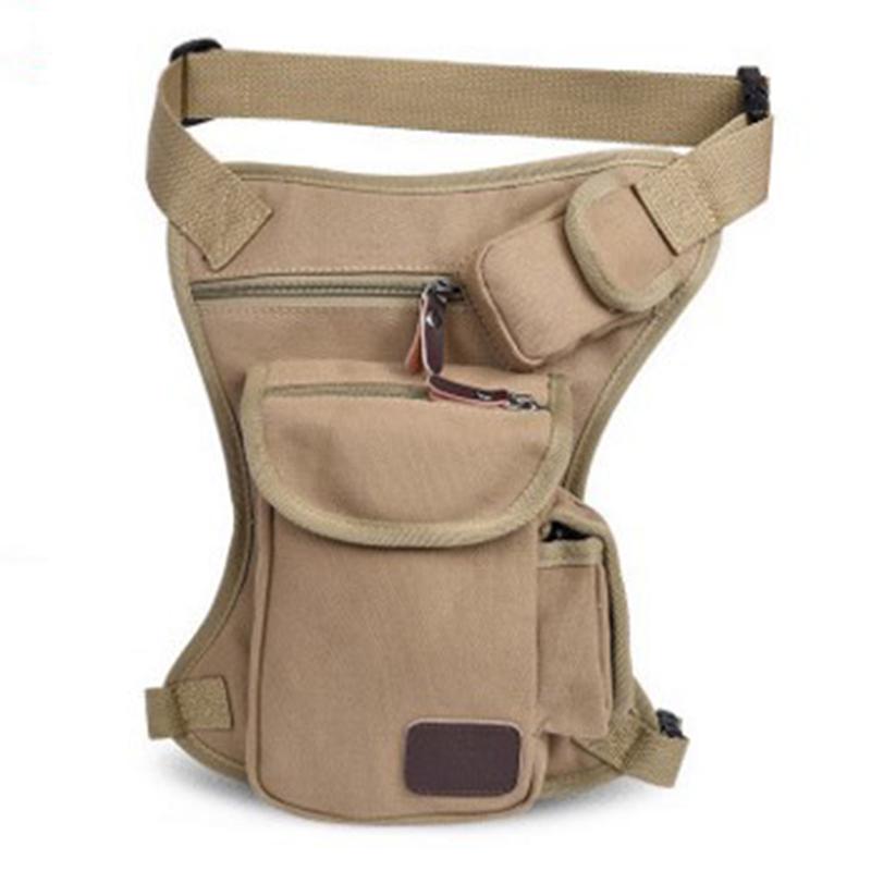 

1PC Tool Bag Men Waist Pack Canvas Messenger Shoulder Bags CrossBody Motorcycle Rider Bum Hip Belt Purse Fanny Drop Leg Bags, Coffee