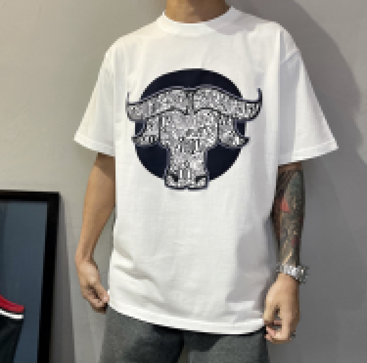 

mans designer spring summer paris letters cattle head printing Tee t shirt fashion hoodies men women casual cotton T Shirts black white