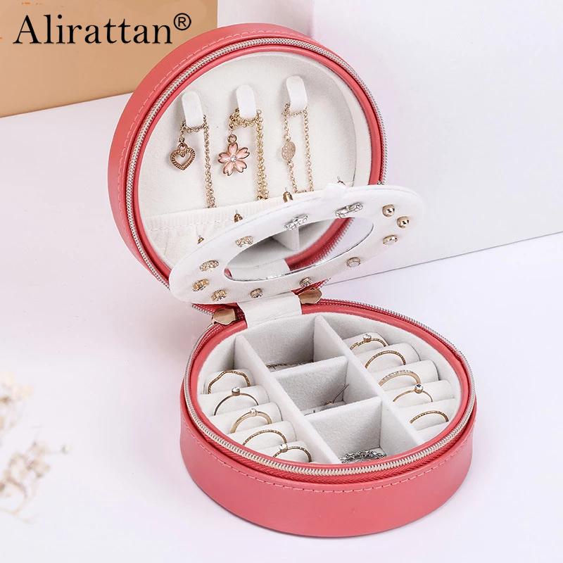 

Fashion Girl Earrings Plate Jewelry Box Protable Leather Earrings Ring Multi-function Jewelry Storage Bracelet Stud Box, Blue
