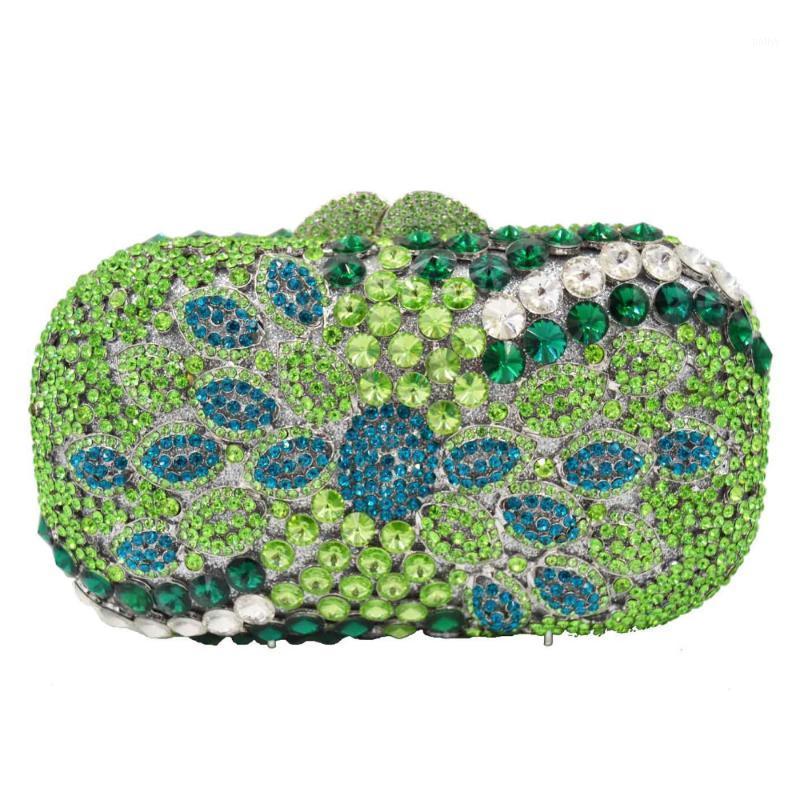 

Boutique Crystal Bags Emerald Champagne Evening Bags Women Party metal rhinestone Clutch A321