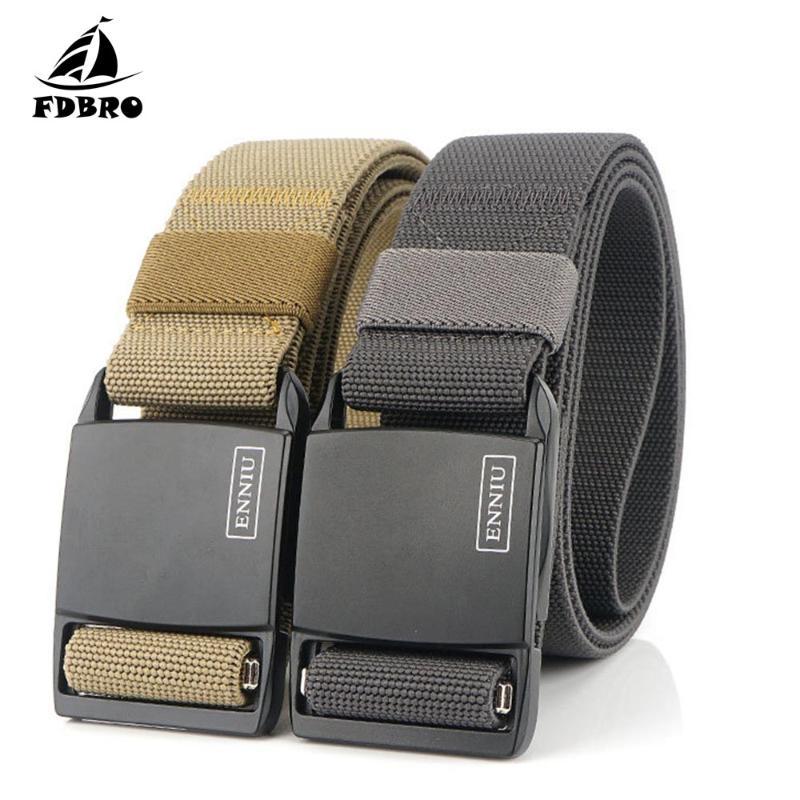 

FDBRO Tactical Belt Magnetic Buckle Adjustable Nylon Battle Belt Man Outdoor Hunting Training Accessories Utility, Grey
