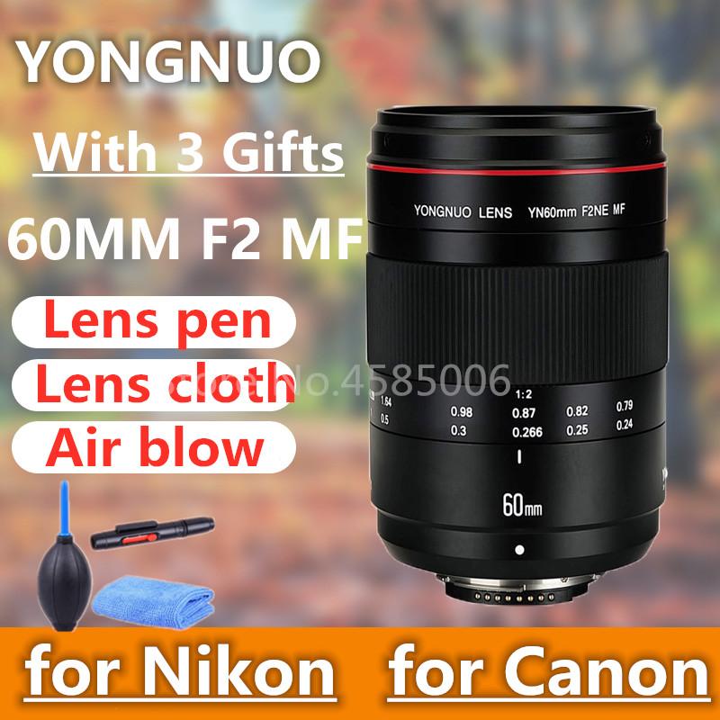 

YONGNUO Lenses Macro Lens YN60mm F2 MF 0.234m Macro Lens 60mm for Canon EOS 70D 5DMK II 5DIII 600D 700D DSLR Nikon F2NE Yongnuo
