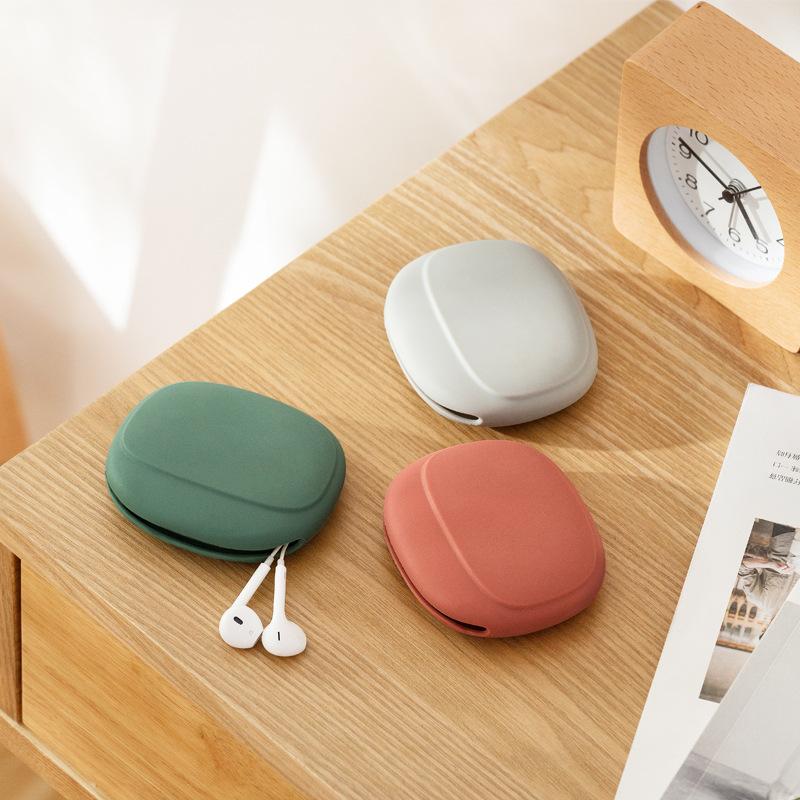 

Mini Silicone Portable Data Cable Earphone Storage Box Cute Reusable Small Pouch Storage Organizer Space Saver Organizer