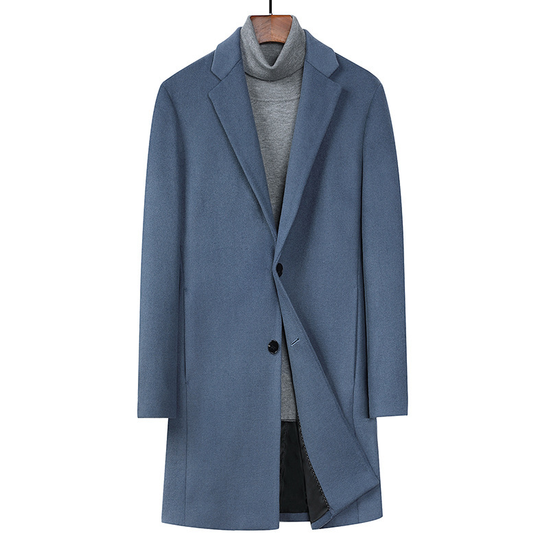 

Cloth coat male long wool double 2020 qiu dong outfit new men suit brought the trench coat, Black