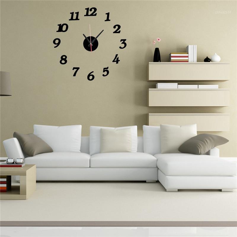 

Wholesale-2016 New Clock Watch Wall Clocks 3d DIY Acrylic Mirror Stickers Home Decoration Living Room Quartz Needle1